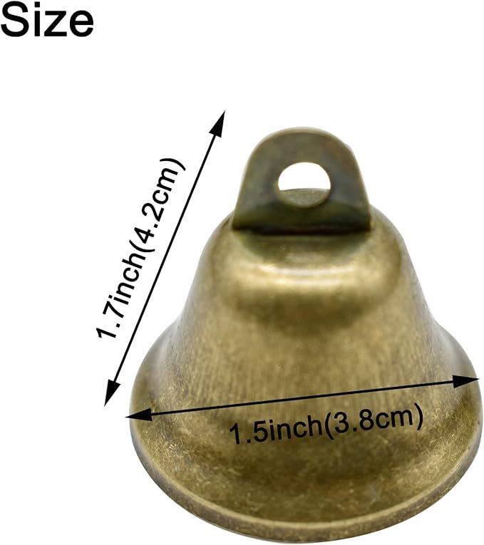 Maydahui 35 PCS Vintage Bronze Jingle Bells (1.7 X 1.5 Inches) for Dog Doorbell Potty Training Housebreaking Making Wind Chimes Christmas Bell