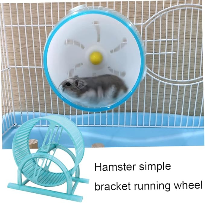 Hamster Wheel,Small Animal Exercise Wheel, Pet Comfort Treadmill Running Wheels, Silent Spinner Large and Easy Attach to Wire Cage for Syrian/Dwarf Gerbils Mice(Blue)