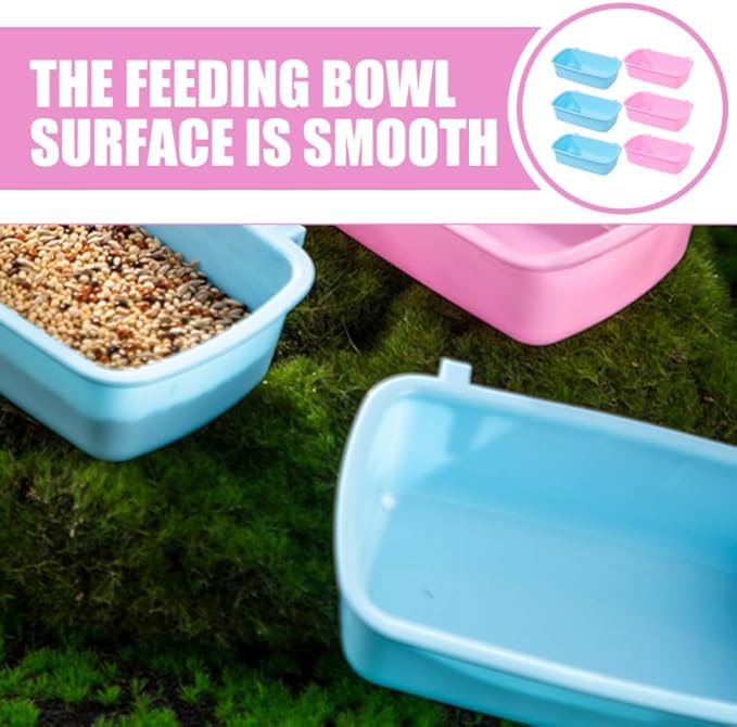 POPETPOP Small Animal Food Bowls 4.72 Inch Hanging Hamster Feeder Bowls for Water and Food Storage Compact Rodent Feeding Dishes for Hamsters Chinchillas and Small Pets Set of 6