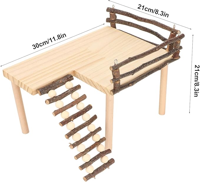 Ejoyous Hamster, Hamster Play Wooden Climb with Climbing Ladder for Dwarf Syrian Hamsters and Small Animal