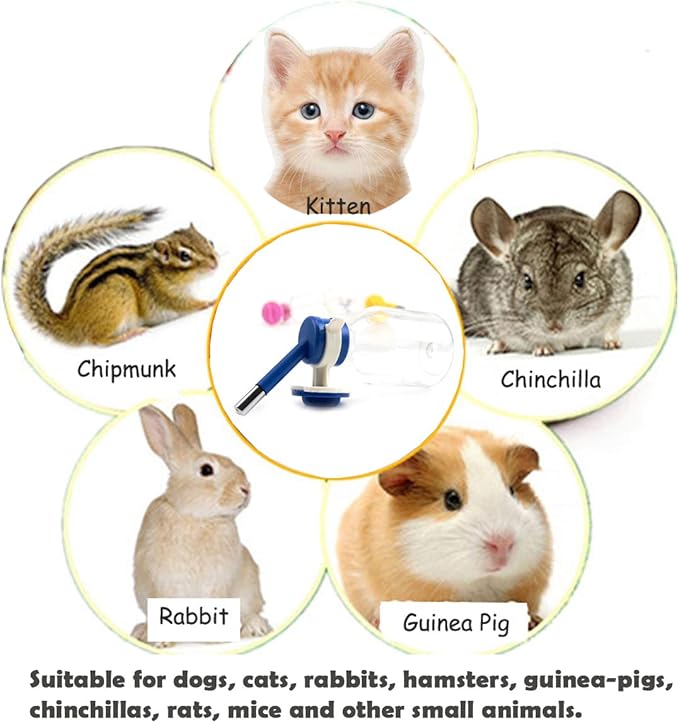 S-Lifeeling Crate Water Bottle Dog Cat Water Dispenser Pet Hamster Water Container Random Color Mice Fountain (S)
