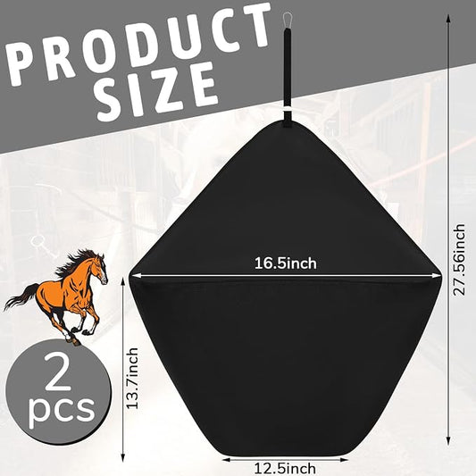 Paterr 2 Pcs Black Horse Feed Bag Hanging Bucket Holder Trailer Bag Suitable for 5 Gallon Water Bucket Horse Trailer Accessories 600d Polyester Feeding Supplies