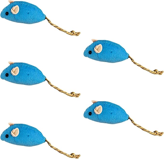BWESOO 5Pcs Blue Catnip Toy, Catnip Toys Balls, Teaser Toy Mouse Shape Interactive Lightweight Relieve Boredom Pet Teething Toy Cat Supplies Blue Interested Catnip Toys