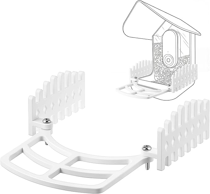Dreyoo Perch Extender with 2 Side Fences Compatible with Bird Buddy Smart Bird Feeder - Wider Landing Space, Camera-Friendly Design for Clear Photos, UV-Resistant Outdoor Accessory, Screws Included