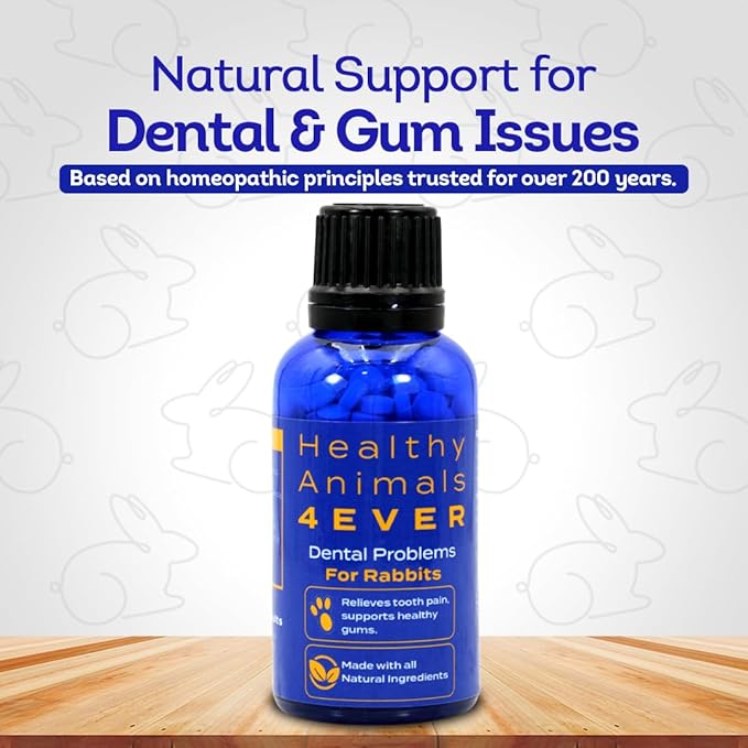 HealthyAnimals4Ever HA4E - Rabbit Dental Problems Treatment - Preventive Care for Dental Issues & Overgrown Teeth - Promotes Oral Health - Natural Homeopathic Tablets - 300 Count