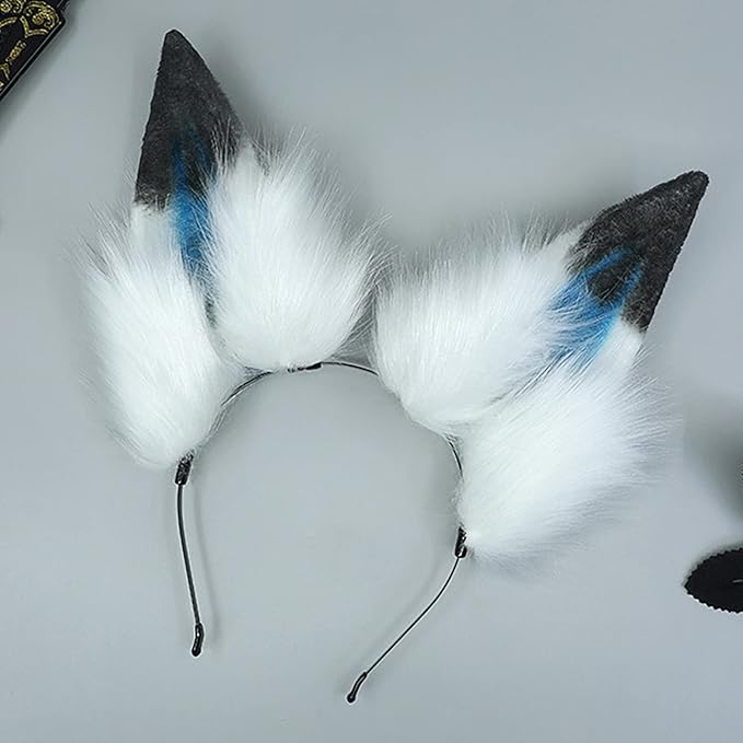 Faylay Women Dog Ear Headband Furry Animal Ear Hair Accessories
