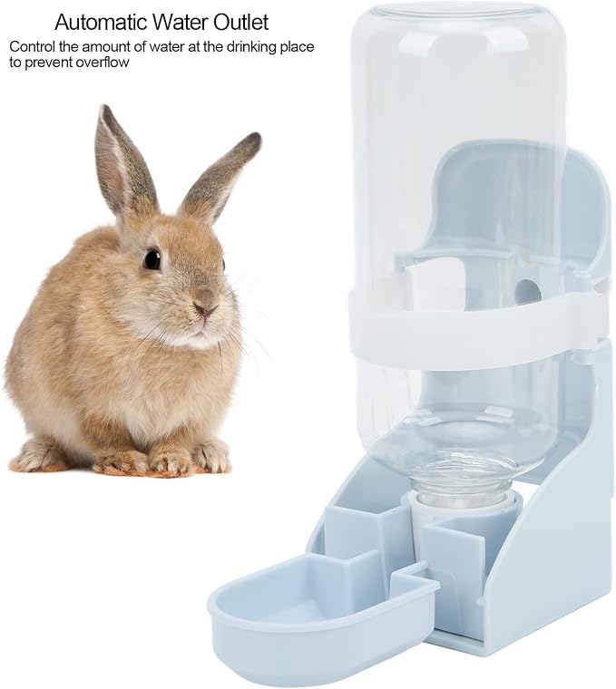 17oz Rabbit Water Bottle, Small Pet No Drip Hanging Water Dispenser, Automatic Bunny Water Bottle Water Feeder for Chinchilla Guinea Pig Hedgehog Ferret (Blue)