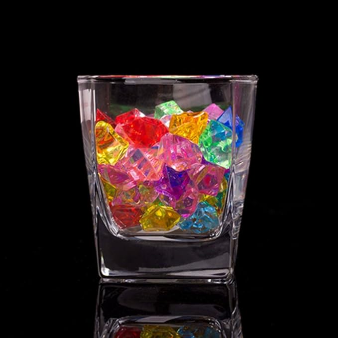 Ivie Colorful Crystal Stone Acrylic Glass Transparent Stone for Fish Tank,Aquarium,Terrariums,Vase,Plants,Garden Decoration (200grams) (red)