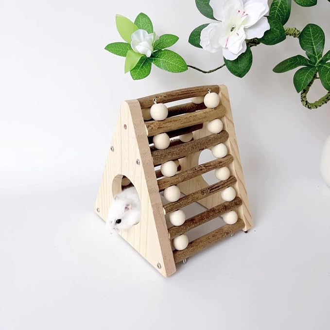 Hamster Playground Bridge Hideout, Small Rodent Habitats House Bed Hut, Cage Accessories for Gerbils Rat Mice