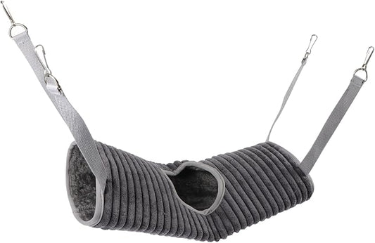 Yardwe Ferret Hideout Hammock Warm Pet Tunnel Cage for Small Animals Cozy Sleeping Spot for Hamsters Guinea Pigs Other Pets Grey