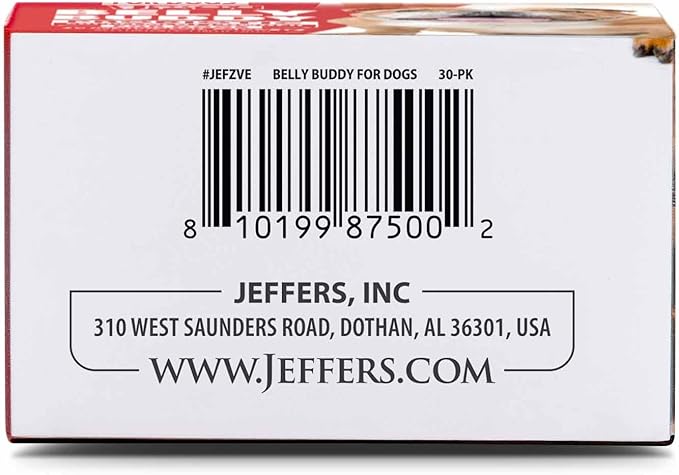 Jeffers Belly Buddy Dog Probiotic Powder Packets, 30 Count - Veterinary Formulated, Four Probiotic Strains & Vitamins for Gut Health, Diarrhea & Digestive Balance, Chicken Liver Flavor, USA Made