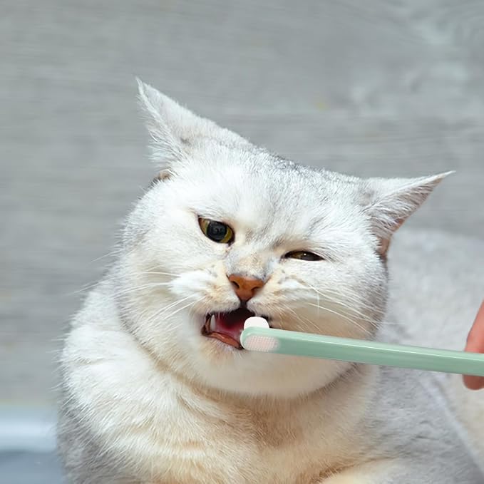 Pet Oral Cleaning Toothbrush Set - Soft Bristle Toothbrushes for Cats Dogs and Rabbits - Care for Sensitive Teeth - 3 Pack