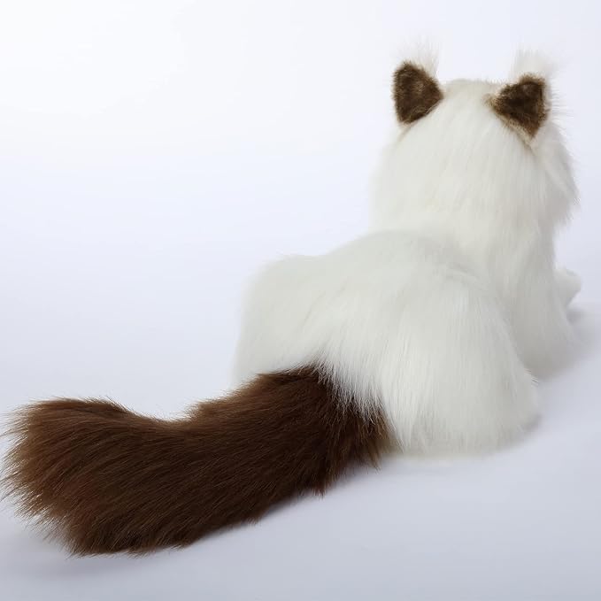 CU-MATE 20" Adorable Stuffed Animals Cat -Handmade Plush Soft Cat -Present Gift for Boys/Girls (Brown and White Ragdoll Cat)