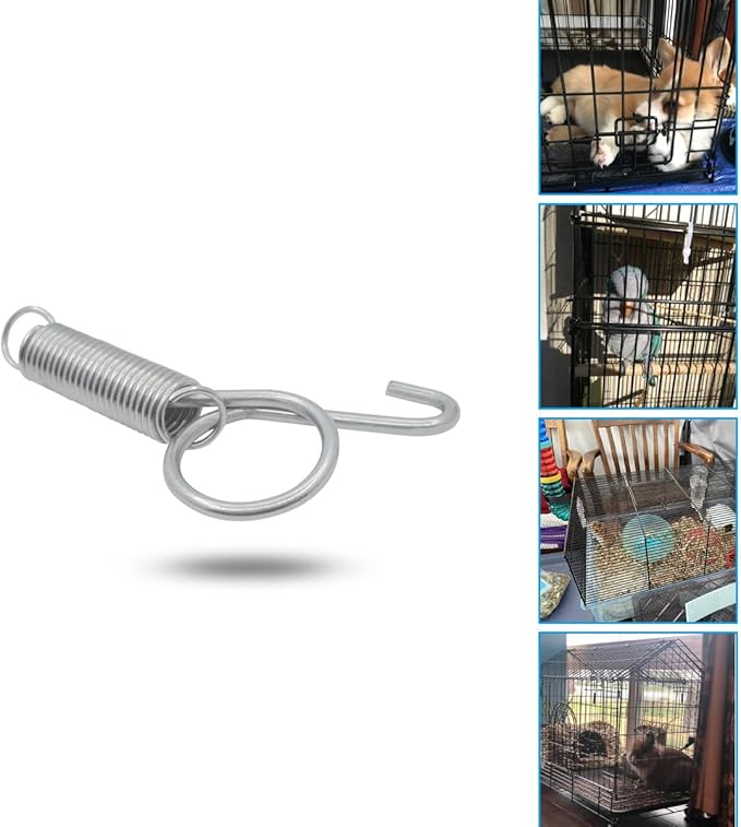 10 Pack Rabbit Cages Door Metal Finger Spring Latch Hook Multi-Functional Pet Cages Door Spring Latch for Fixing Small Animal, Rabbit, Dog, Cat, Parrot, Guinea Pig,Squirrel, Pet Cage Door