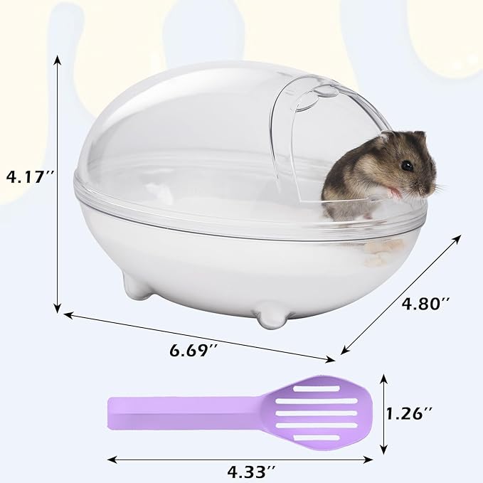 IBWell Transparent Hamster Sand Bath Container, Cage Accessory Box Keeps Sand Contained