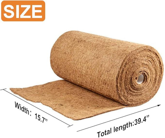 1 Pcs Reptile Carpet - 15.7" x 39.4" Natural Coconut Fiber Mat for Tortoise Bedding, Pet Terrarium Liner for Lizard, Turtle, Snake, Bearded Dragon, Gecko