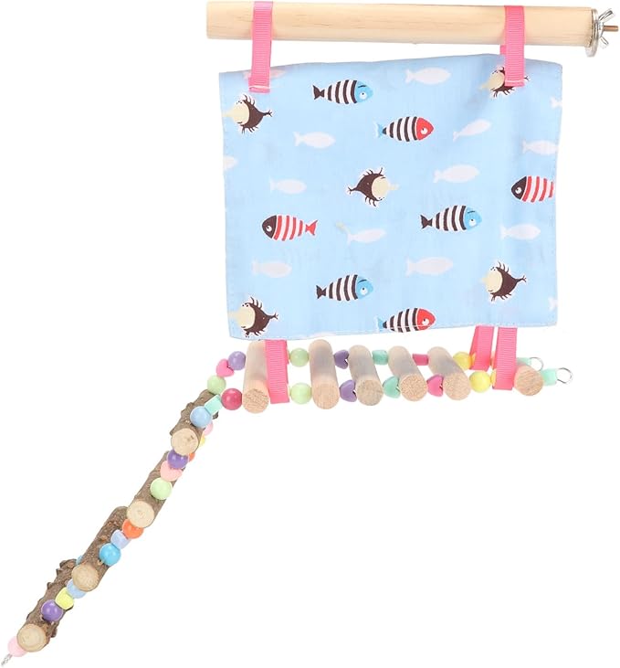 Semme Colorful Pet Hammock Tent with Ladder for Small Animals Like Parrots Hamsters and Golden Bears and Safe Hanging