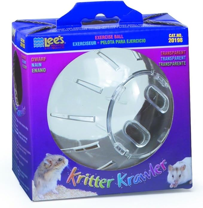 Lee's Kritter Krawler Mini Exercise Ball, 5-Inch, Plastic, Clear
