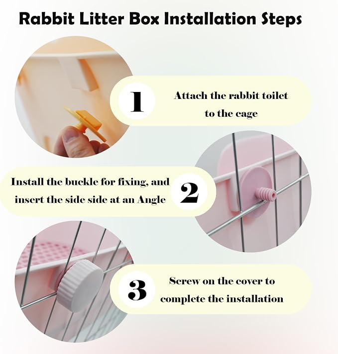 PINVNBY Rabbit Cage Litter Box,Plastic Bunny Litter Pan Detachable Rabbits Corner Potty Training Bedding Boxes with Grate for Guinea Pig Chinchilla Hedgehog Ferret(Yellow)