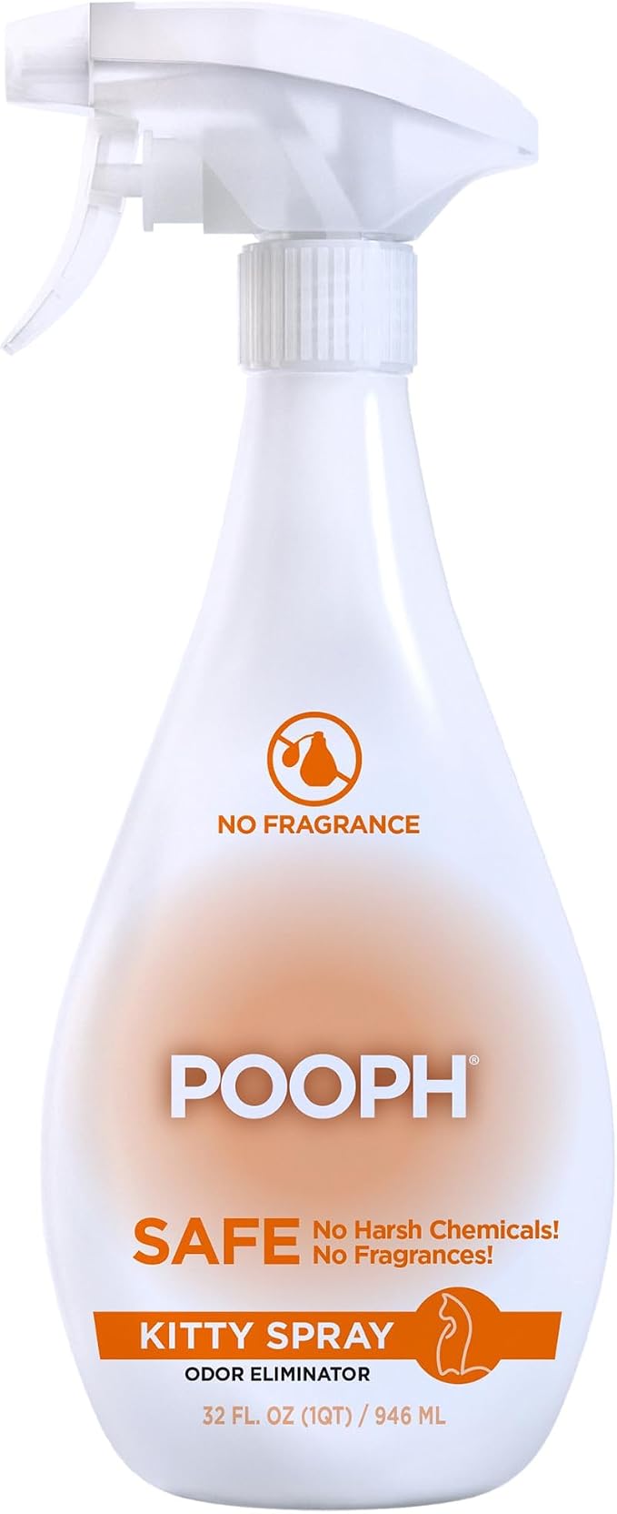 POOPH® Kitty Odor Eliminator – 32 fl oz Bottle – Proprietary Odor Elimination Technology Works On Contact – Cat Trees, Toys, Furniture, Bedding – No Fragrances, No Harsh Chemicals, Safe & Non Toxic