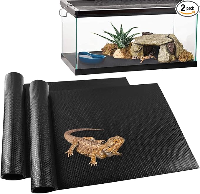Reptile Carpet, Reptile Mat, Bearded Dragon, Leopard Gecko Substrate,Bearded Dragon Tank Flooring, Snake,Tortoise Bedding, Bearded Dragon Tank Accessories (18"X 79", 2 PCS)