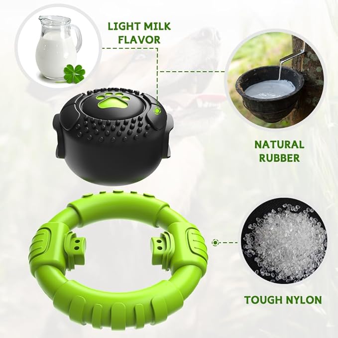 Dog Toys for Aggressive Chewers Large Medium Small Breed, Indestructible Durable Tough Dog Chew Toys to Keep Them Busy, Nylon Rubber Interactive Dog Toys