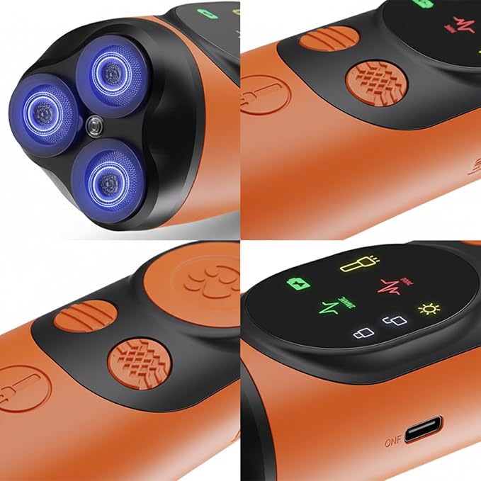 Upgraded Triple-Head Ultrasonic Dog Barking Deterrent Device - 33ft Range Handheld Anti Bark Training Tool - Rechargeable Sonic Bark Stopper for Small Medium Dogs, Age 6+ Months (Orange)
