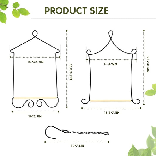 Metal Frame Hummingbird Swings and Perches with Wooden Dowel Black Bird Swing Outdoor Bird Perch Humming Bird Swing (4PK)