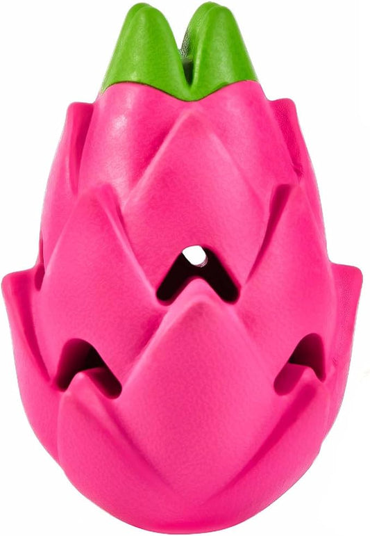 AUSCAT Dog Treat Dispensing Toys, Dispensing Puzzle Dog Toy, Rubber Dog Treat Dispenser, Interactive Stimulation Dog Food Toys, Pitaya Shape