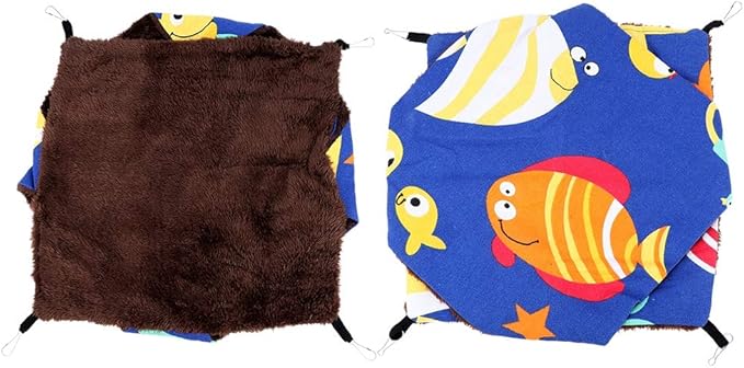 GLOGLOW Pet Hamster Hammock, Soft Velvet Cotton Sleeping for Hamsters and Small Pets, Warm Double Layers Hammock for Guinea Pigs and Ferrets (34 * 34) (*)
