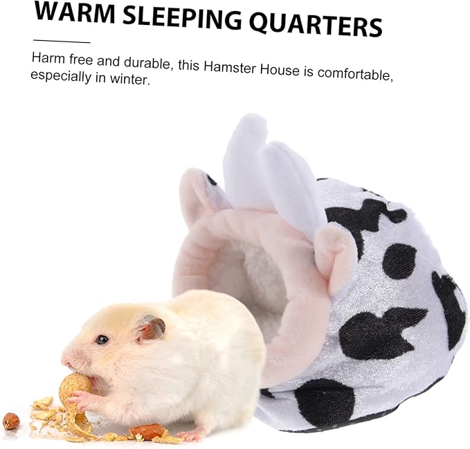 UKCOCO Plush Bunny Plush Cow Stuffed Hedgehog Guinea Pig Habitat Cow Hamster Hideout Rabbit Bed House Small Pet House Guinea Pig House Rat House Decor Warm Bed Cotton Nest Sleeping Nest