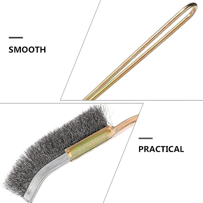 Angoily Bird Cage Cleaning Brush 2-Pack Long Handle Wire Bristle Cage Brush for Pet Supplies Easy Stubborn Stain Removal and Daily Grooming