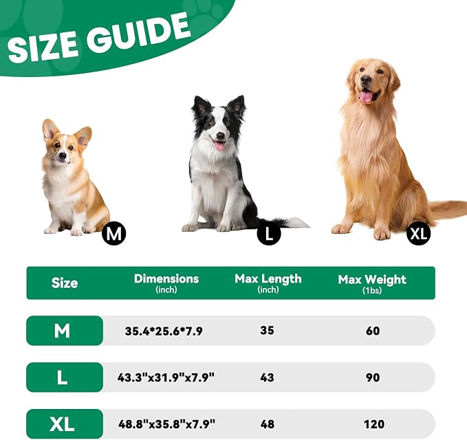 Elevated Dog Bed Raised Outdoor Dog Cot for Extra Large Dogs, Installation Requires No Tools, Frame with Washable Cooling Breathable Mesh Anti-Slip Feet, Indoor Pet Bed, Green, 53.9 Inches