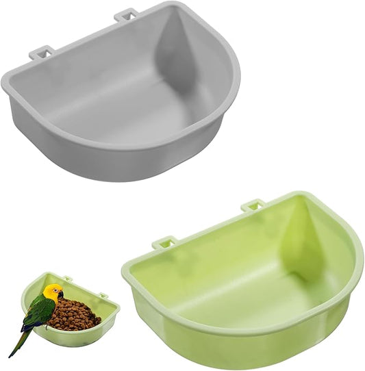 2 Pack Feeder, Hanging Food Bowl Feeder Food and Water Container for Wire Cage Feeding Dish Hanging Cups for Birds Hamsters Mice Rats Guinea Pig Small Pets