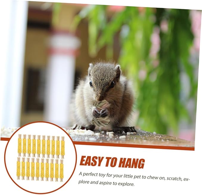 20pcs Small Animal Chew for Rabbits Guinea Pigs Hamsters Natural Wooden Sticks for Dental Care and Teeth Cleaning Safe Pet Chew Treats for Bunnies and Small Furry Pets