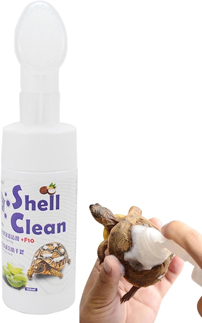 Reptile Cleaner - Turtle Habitat Cleaning Product, Turtle Care Shell Treatmeent | Reptile Shell Spray 120ml Tortoise Cleaner Safe Tortoise with Soft Brush Head for Easy Cleaning