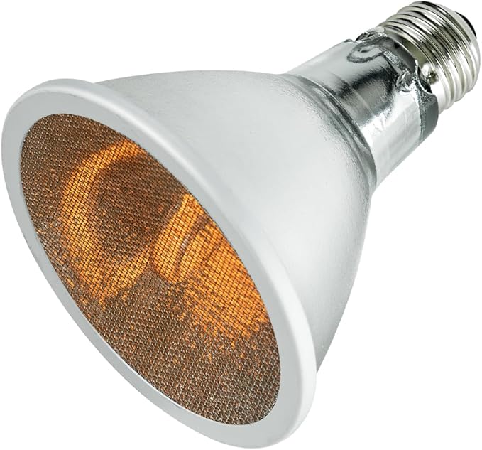 REPTI ZOO Reptile Basking Heat Lamp Bulb, 80W Splashproof Energy Saving Deep Heater Non-Luminous Carbon Infrared Heat Bulb for Reptile Amphibians