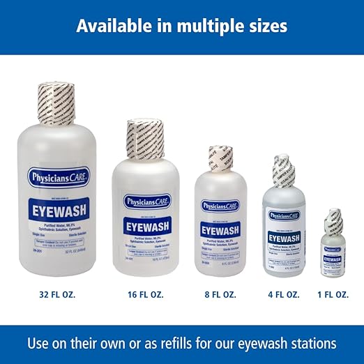 PhysiciansCare Eye Wash Solution,Sterile Isotonic Buffered Solution for Flushing & Irrigating Eyes,16-oz Bottle,(Pack of 12)