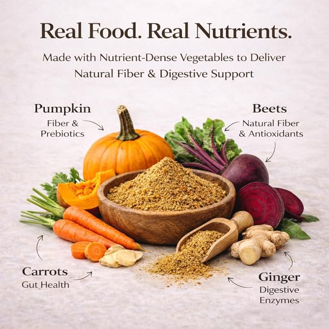 Natural Dog Company Pumpkin Digestive Support Granules Dog Food Topper - Fiber-Rich, Nutrient-Dense Superfood Blend for Gut Health, Holistic Care, Prebiotics