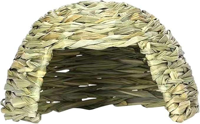 Hideaway Hut Toy Comfortable Playhouse Comfortable Baby Rabbit Hideaway Hut Rabbit Straw Nest for Ferret Small Animals Bunny, 25cmx17cm