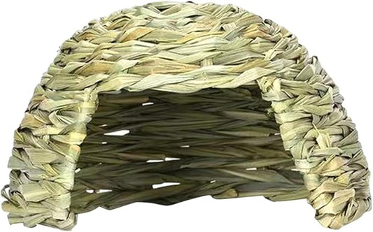 Hideaway Hut Toy Comfortable Playhouse Comfortable Baby Rabbit Hideaway Hut Rabbit Straw Nest for Ferret Small Animals Bunny, 25cmx17cm