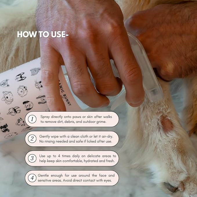 for Pets Paw Cleanser – No‑Rinse, Lick-Safe Unscented Natural Spray to Soothe, Cleanse, and Deodorize for Pets – Safe & Hypoallergenic Formula for Dogs & Cats – 16 Oz.