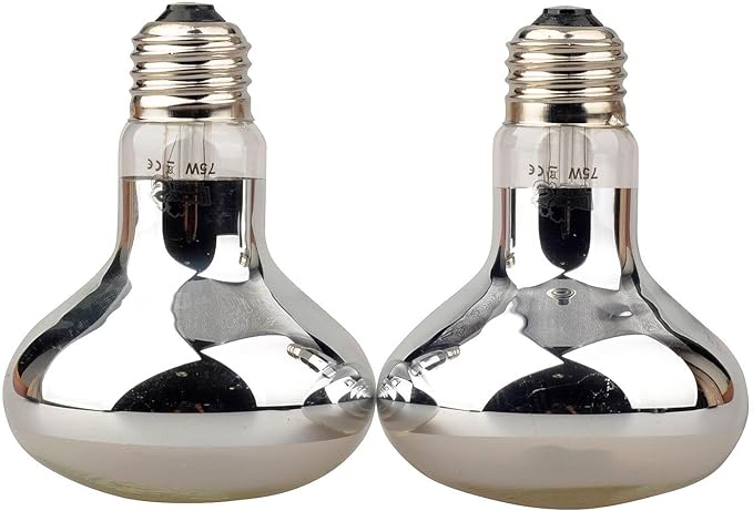 LUCKY HERP Reptile Basking Spot Lamp,Daylight Heat Bulb,2-Pack (75W)