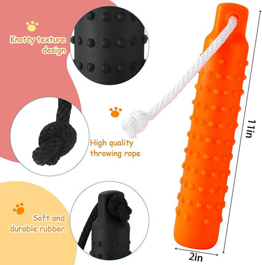 Blueweenly 4 Pcs Dog Bumper Toy for Water Retrieving Plastic Puppy Training Dummy Dog Float Toy Lightweight for Float on The Water Pool Outdoor Training Hunting Fetching (Orange)