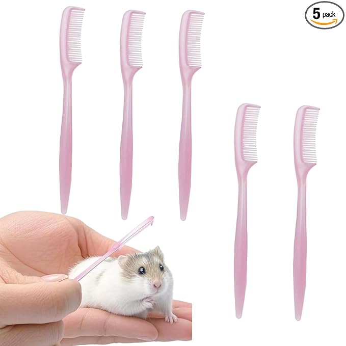 5Pcs Hamster Combs Gentle Guinea Pig Rabbit Small Animal Groomer Mini Comb Bulk for Pet Grooming and Shedding Management