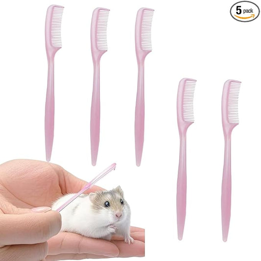 5Pcs Hamster Combs Gentle Guinea Pig Rabbit Small Animal Groomer Mini Comb Bulk for Pet Grooming and Shedding Management