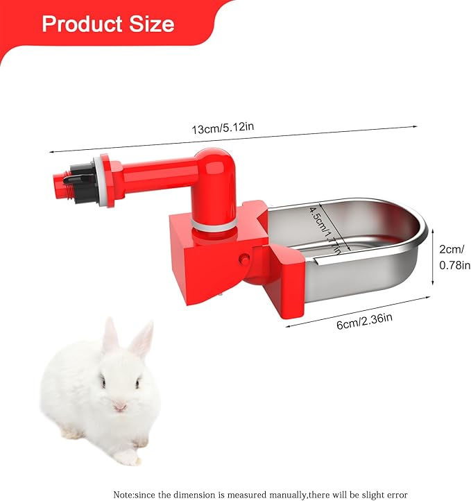 Metal Rabbit Chicken Water Cup Chicken Kettle DIY Rabbit Chicken Small Hamster Guinea Pig (Black, 6)