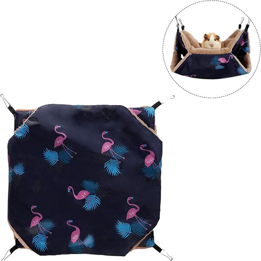 Pet Hammock, Rat & Rabbit Plush, Chinchilla Swing Nest, Small Pet Cage Hammock, Keep Warm, Hamster Hanging Bed, 13.39in x 13.39in, Pink, Solid, Rectangular, Wear Resistant