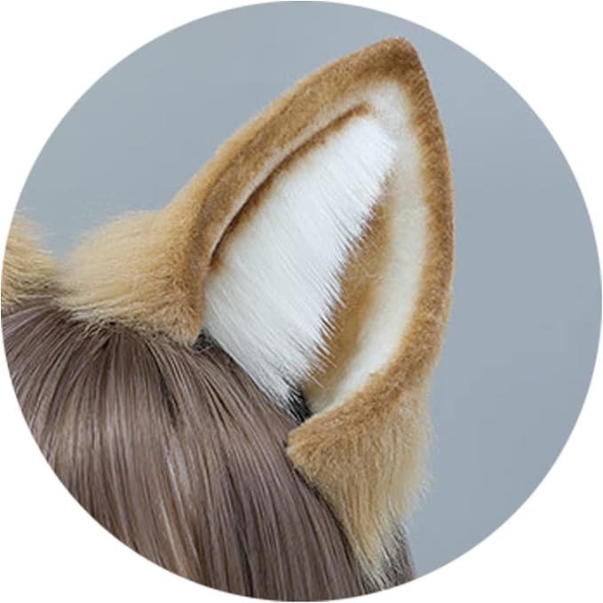 Faylay Women Dog Ear Headband Furry Animal Ear Hair Accessories