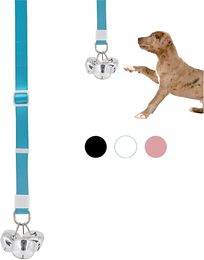 SVD.PET Puppy Bell Doorbell, Dog Bell for Potty Training, Attach to doorknob or Anywhere Near the Door, Length and Height Adjustable (Blue)